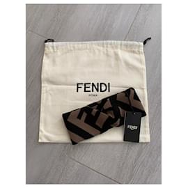 Fendi-FEND FF One Size NEW LOGO Headband WITH BOX-Dark brown