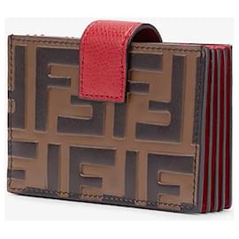 Fendi-F is Fendi red leather gusseted card holder-Brown
