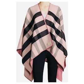 Burberry-New pink burberry reversible cape poncho with labels and burberry bag-Pink