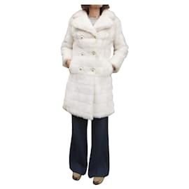 Autre Marque-manteau vintage en fausse fourrure t 38-Blanc