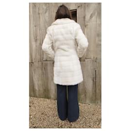 Autre Marque-abrigo de piel sintética vintage t 38-Blanco