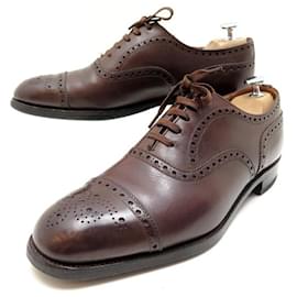 Church's-CHURCH'S DIPLOMAT DIPLOMAT FLOWER TOE SHOES 7F 41 BROWN LEATHER SHOES-Brown