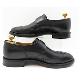 Church's-CHURCH'S SHOES MOCCASIN BUCKLE PICADILLY 7 F 41 BLACK LEATHER PRINT-Black