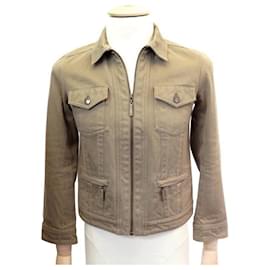 Louis Vuitton-NEUF VESTE JEAN LOUIS VUITTON COTON DENIM TAUPE M 38 BLOUSON JACKET COAT-Taupe