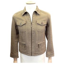 NEW JEAN JACKET LOUIS VUITTON COTTON DENIM TAUPE M 38 JACKET COAT Taupe