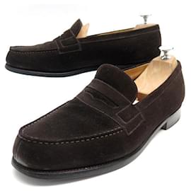 JM Weston-JM WESTON MOCCASIN SHOES 180 9D 43 BROWN SUEDE LOAFERS SHOES-Brown