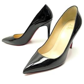 Christian Louboutin-NEW CHRISTIAN LOUBOUTIN PIGALLE SHOES 38.5 PATENT LEATHER PUMPS SHOES-Black