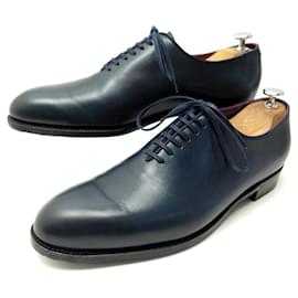 JM Weston-NINE JM WESTON ULTRA SHOES 344 7.5C 41.5 NAVY BLUE LEATHER OXFORD-Navy blue