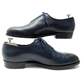 JM Weston-NINE JM WESTON ULTRA SHOES 344 7.5C 41.5 NAVY BLUE LEATHER OXFORD-Navy blue