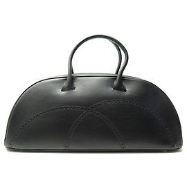 NOVA BOLSA JM WESTON BOWLING EM COURO PRETO GRAINADO NOVA BOLSA DE COURO PRETO Preto