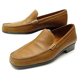 JM WESTON SCHUHE 362 4.5D 38.5 KAMEL LEDER LOAFERS + LOAFERS BOX Karamell