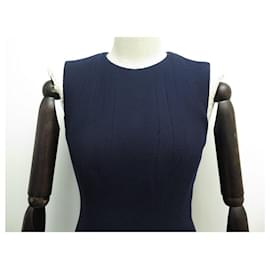 Paule Ka-SHORT SLEEVELESS DRESS PAULE KA S 36 NAVY BLUE NAVY DRESS-Navy blue