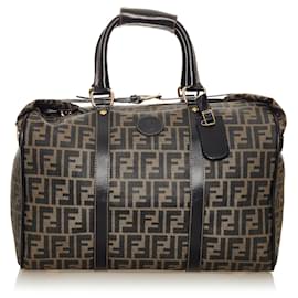 Fendi-Fendi Brown Zucca Travel Bag-Brown