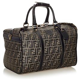 Fendi-Fendi Brown Zucca Travel Bag-Brown