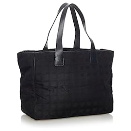Chanel-Chanel Black New Travel Line Nylon Tote Bag-Black