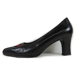 Balenciaga-[Used] Balenciaga Old logo switching pumps Middle heel shoes 35.5 Black black 8-Black
