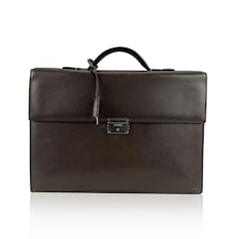 Loewe-Brown Textured Leather Briefcase Work Bag-Brown