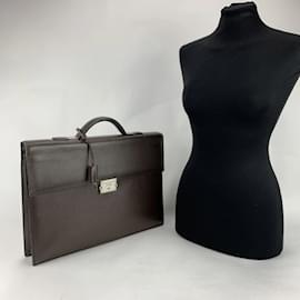 Loewe-Brown Textured Leather Briefcase Work Bag-Brown