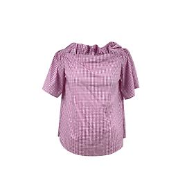 Pinko Pink Vichy karierte Baumwoll-Shorts Ärmel Top-Größe 46 IT Pink