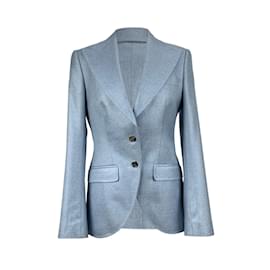 Dolce & Gabbana-Veste blazer en soie bleu clair Taille 40 IT-Bleu