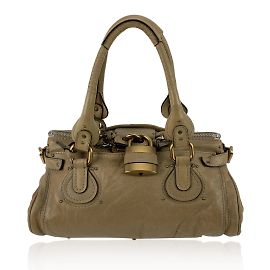 Chloé Beigefarbene Paddington-Tasche aus Leder Beige