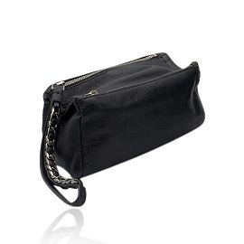 Givenchy Black Leather Pandora Pouch Clutch Bag Handbag Black