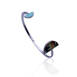 Christian Lacroix Pulseira Gueixa de Metal Prata Menta Multicor