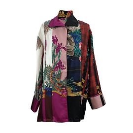 Salvatore Ferragamo Pijama Estampado Seda Multicolor Talla Camisera 42 ESO Multicolor