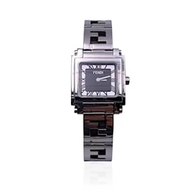 Fendi-stainless steel 6000 L Logo Ladies Wrist Watch Black Dial-Silvery