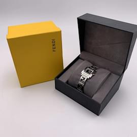 Fendi-stainless steel 6000 L Logo Ladies Wrist Watch Black Dial-Silvery