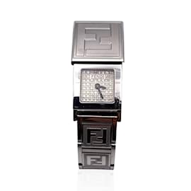 Fendi-stainless steel 5400 L Secret Slide Wrist Watch Diamond Dial-Silvery