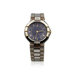 Yves Saint Laurent Relógio de pulso redondo vintage 4630 E63441Y Prata