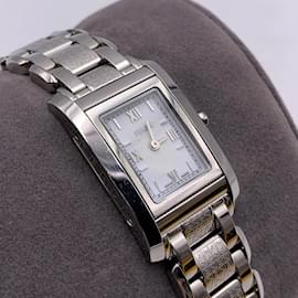 Fendi-Stainless Steel Rectangle 7600 L Quartz Wrist Watch White Dial-Silvery
