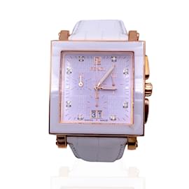 Fendi-White Rose Gold Plated Steel 6500G Ceramic Bezel Watch-White