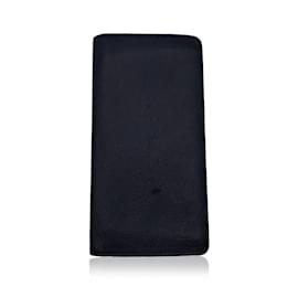 Louis Vuitton-Black Taiga Leather Long Brazza Continental Wallet-Black