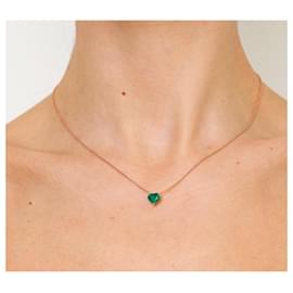 Autre Marque-Colombian Emerald 1,04 carat and rose gold 18 carat-Green