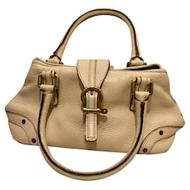 Burberry-Vintage Burberry beige leather handbag-Beige