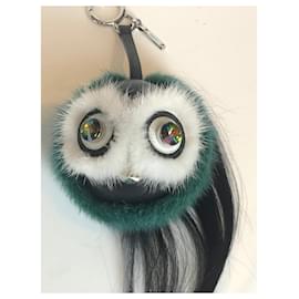 Fendi-Bag bug fur charm-Green