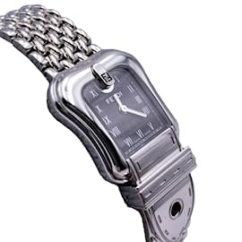 Fendi-Stainless Steel B. buckle 3800 L Quartz Wrist Watch Black Dial-Silvery