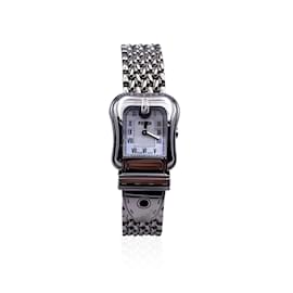 Fendi-stainless steel 3800 L B. Buckle Quartz Wrist Watch White Dial-Silvery