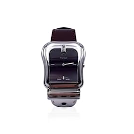 Fendi-Stainless Steel B. Buckle Design 3800 G Watch Burgundy-Red