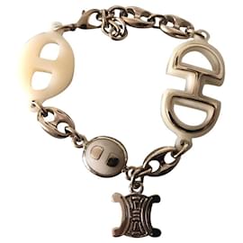 Céline-Bracelets-White,Gold hardware