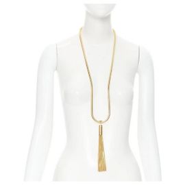 Collier pendentif pompon opium déco Saint Laurent Doré