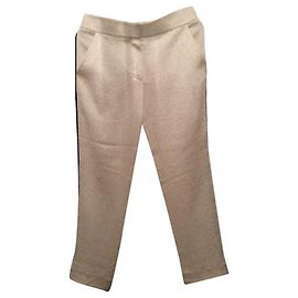 Calça Louis Vuitton em Viscose Creme e Preto Cru