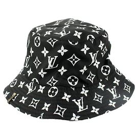 Louis Vuitton Weiß x schwarze Monogramm-Eimer-Hut-Fischer-Kappe Andere
