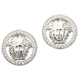 Versace Silver Medusa Earrings Silvery