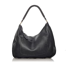 Fendi-Fendi Sac à bandoulière en cuir Selleria noir-Noir