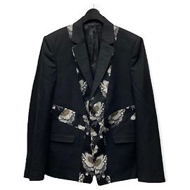 [Gebraucht] ALEXANDER McQUEEN Materialwechsel taillierte Jacke Schwarz Größe: 50 Schwarz