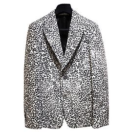 [Usato] ALEXANDER McQUEEN 17Giacca sartoriale con stampa leopardata SS Giacca bianca Taglia: 48 Bianco