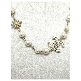 Chanel-CHANEL Halskette / Perle / Weiß / Gold / A19-Weiß